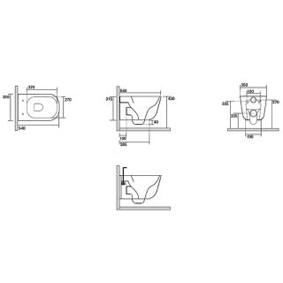 Унитаз Kerasan Tribeca 511489 подвесной  Ferro matt без сиденья